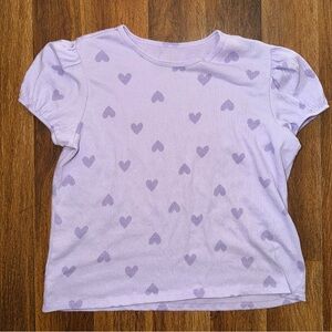 wonder nation Lavender Heart Puff Sleeve Tee